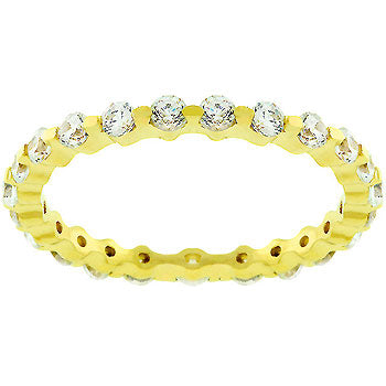 Lovcia Golden Lace 18k Plated Sterling Silver Eternity Ring-Rings-5-5