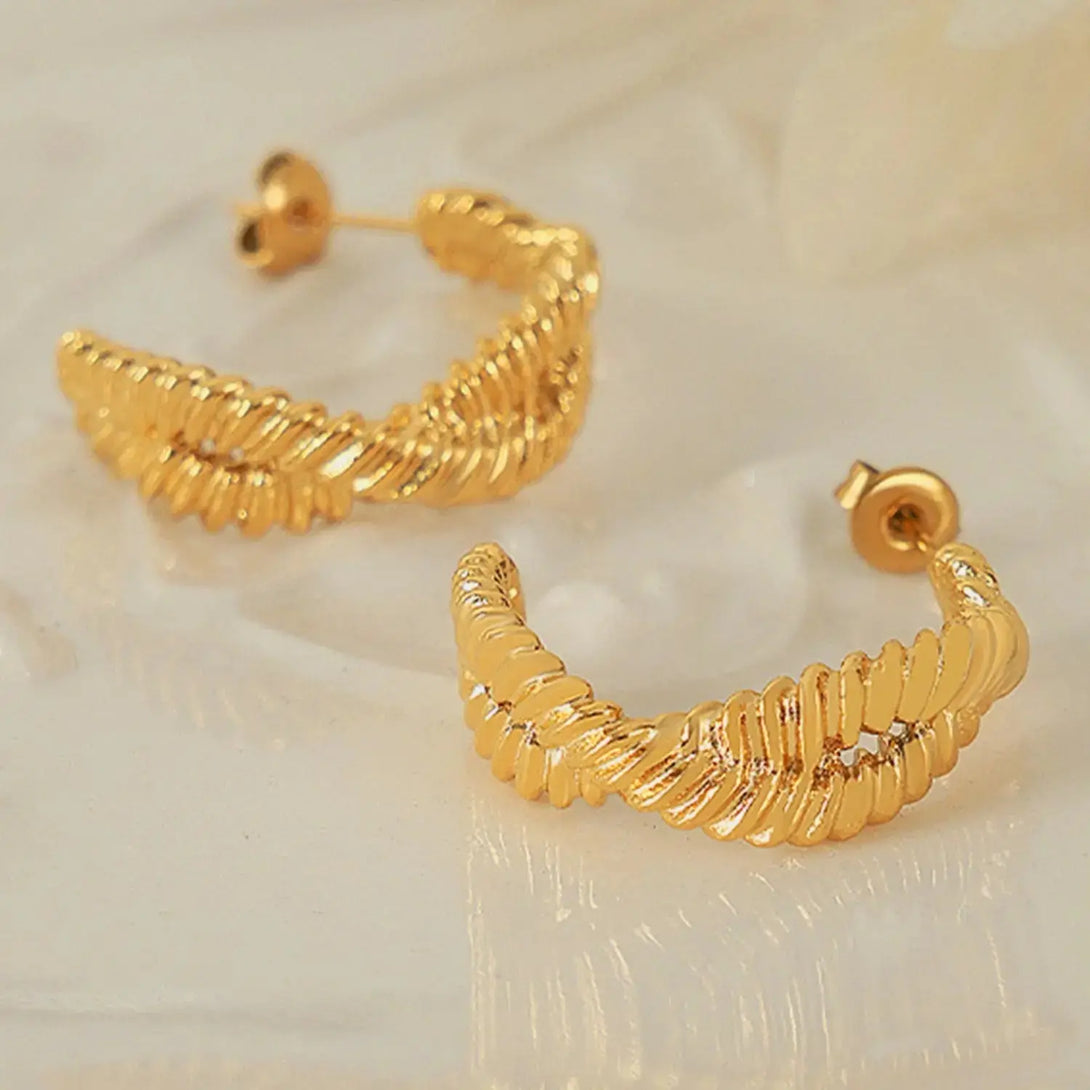 Lovcia Golden-Plated Titanium Steel Geometric Earrings for Women-Earrings-Gold-One Size-Gold