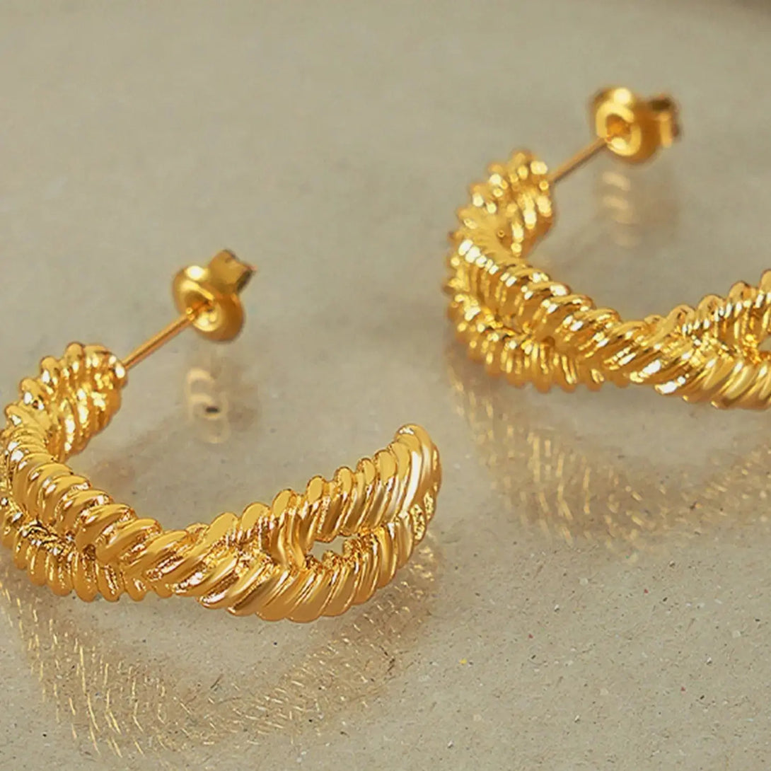 Lovcia Golden-Plated Titanium Steel Geometric Earrings for Women-Earrings-Gold-One Size-Gold