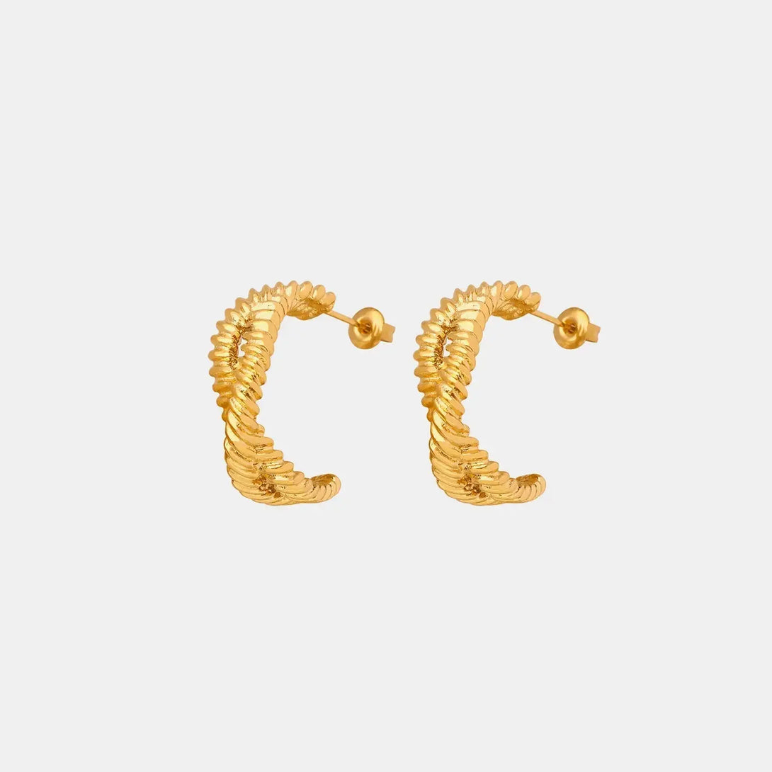 Lovcia Golden-Plated Titanium Steel Geometric Earrings for Women-Earrings-Gold-One Size-Gold