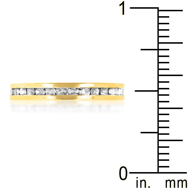 Lovcia Golden Shine Elegant Crystal Gold-Plated Eternity Band Ring-Rings-4-4