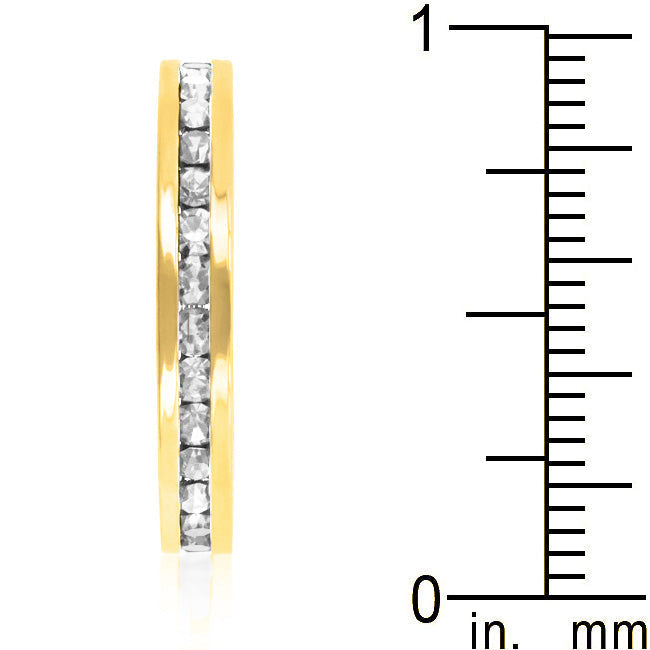 Lovcia Golden Shine Elegant Crystal Gold-Plated Eternity Band Ring-Rings-4-4