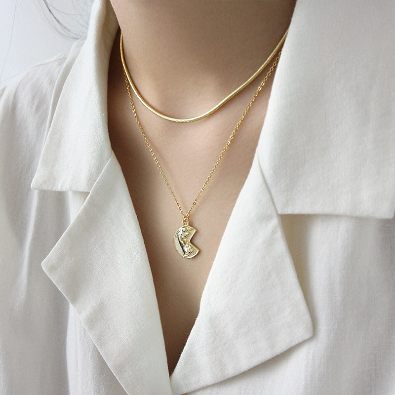 Lovcia Goldtone 925 Sterling Silver Bean Pendant Necklace-Necklaces-Yellow Gold-Yellow Gold