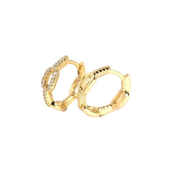 Lovcia Goldtone 925 Sterling Silver CZ Huggie Hoops-Earrings-Yellow Gold-Yellow Gold