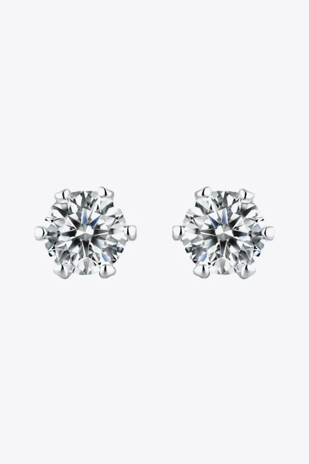 Lovcia Good Days Ahead Moissanite Stud Earrings-Earrings-Silver-One Size-Silver