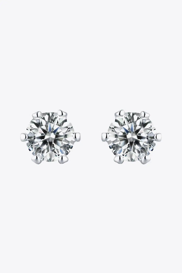 Lovcia Good Days Ahead Moissanite Stud Earrings-Earrings-Silver-One Size-Silver