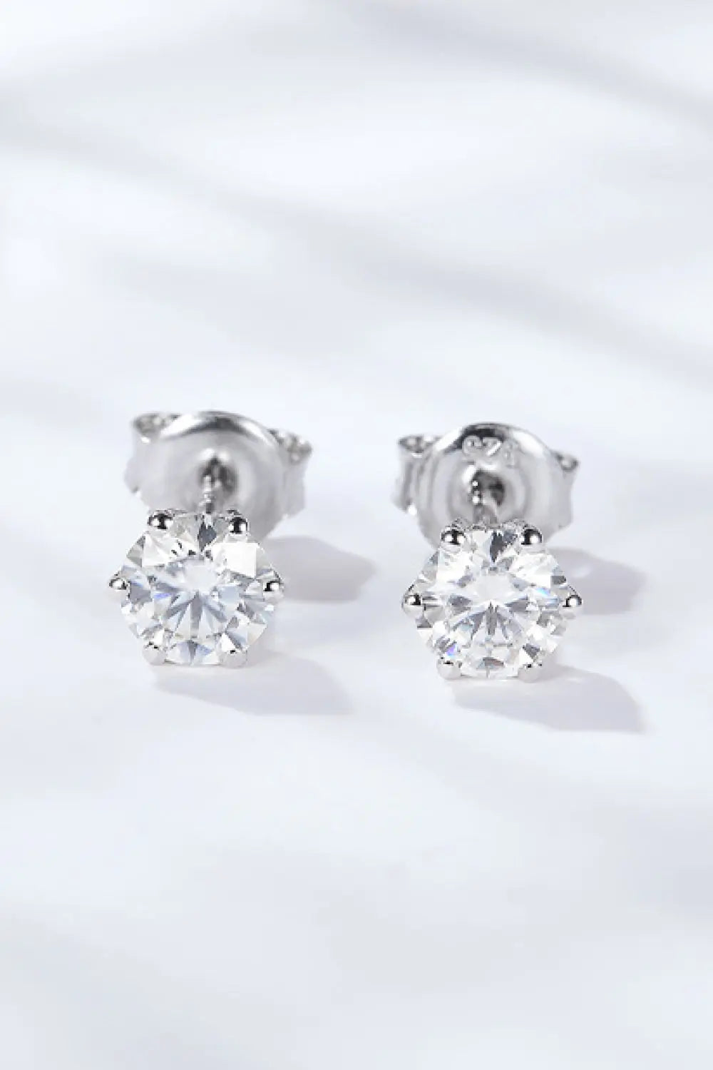 Lovcia Good Days Ahead Moissanite Stud Earrings-Earrings-Silver-One Size-Silver