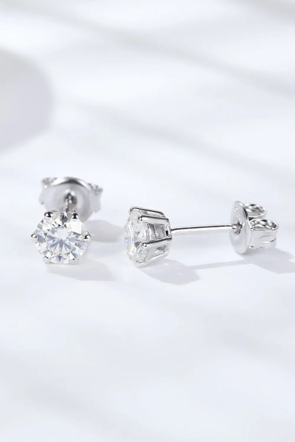 Lovcia Good Days Ahead Moissanite Stud Earrings-Earrings-Silver-One Size-Silver