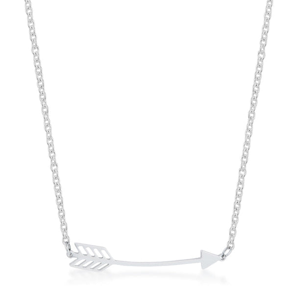 Lovcia Graceful Arianna Stainless Steel Arrow Pendant Necklace-Necklaces-