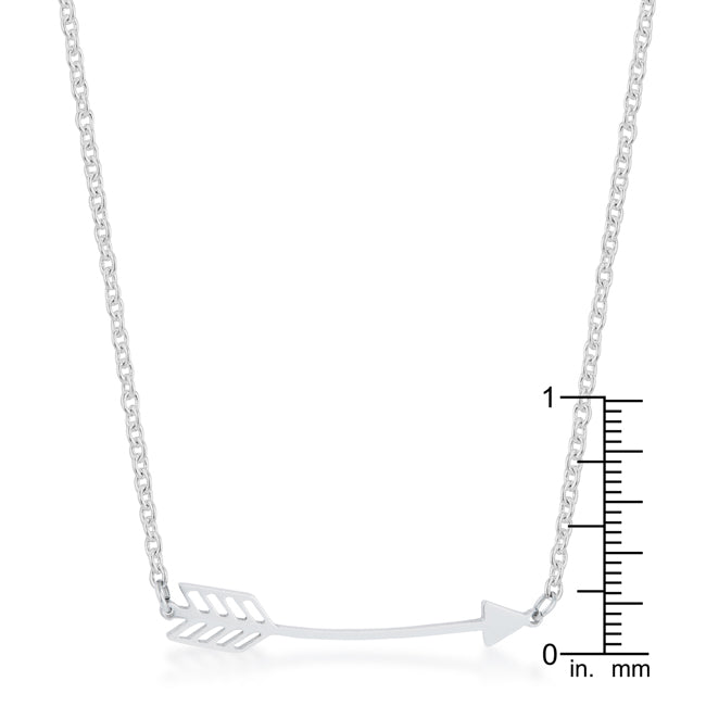 Lovcia Graceful Arianna Stainless Steel Arrow Pendant Necklace-Necklaces-