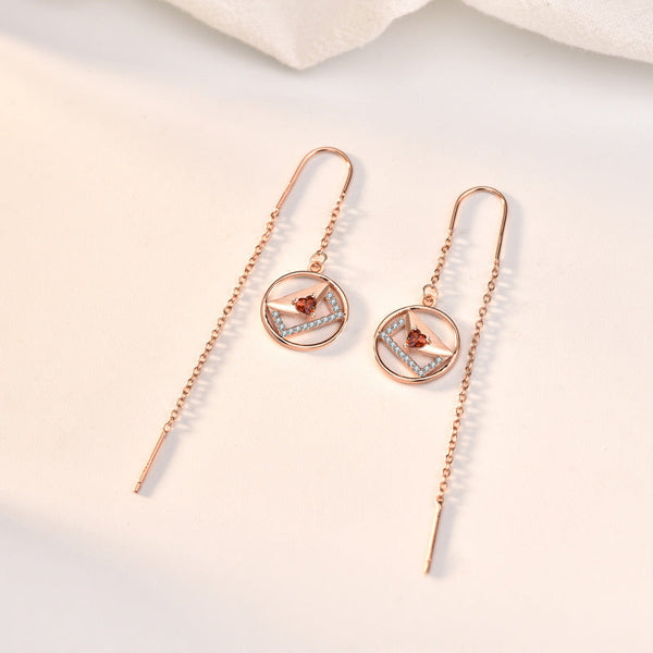 Lovcia Graceful CZ Envelope Design 925 Sterling Silver Drop Earrings for Women-Earrings-Rose Gold-Rose Gold