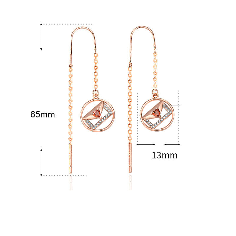 Lovcia Graceful CZ Envelope Design 925 Sterling Silver Drop Earrings for Women-Earrings-Rose Gold-Rose Gold