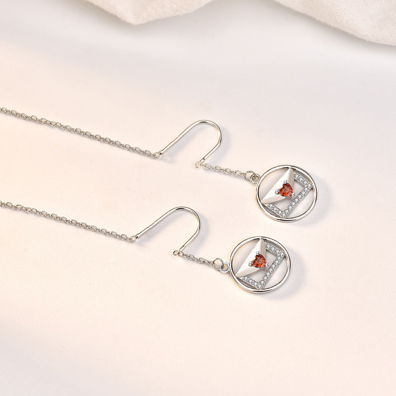 Lovcia Graceful CZ Envelope Design 925 Sterling Silver Drop Earrings for Women-Earrings-Silver-Silver