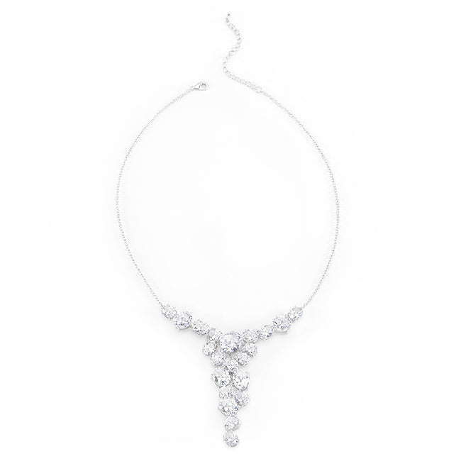 Lovcia Graceful Oval-Cut Cubic Zirconia Statement Necklace-Necklaces-