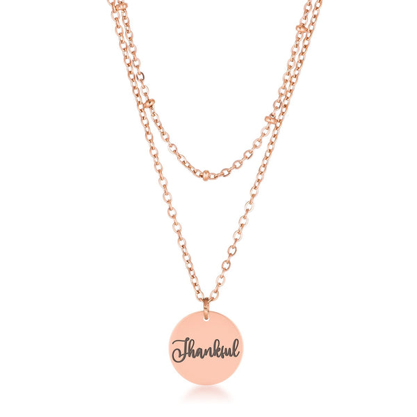 Lovcia Graceful Rose Gold-Grateful Pendant Necklace-Necklaces-