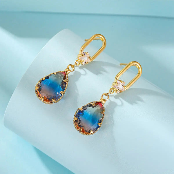 Lovcia Graceful Women's Electroplated Drop Earrings with Zircon-Earrings-Picture Color-Picture Color