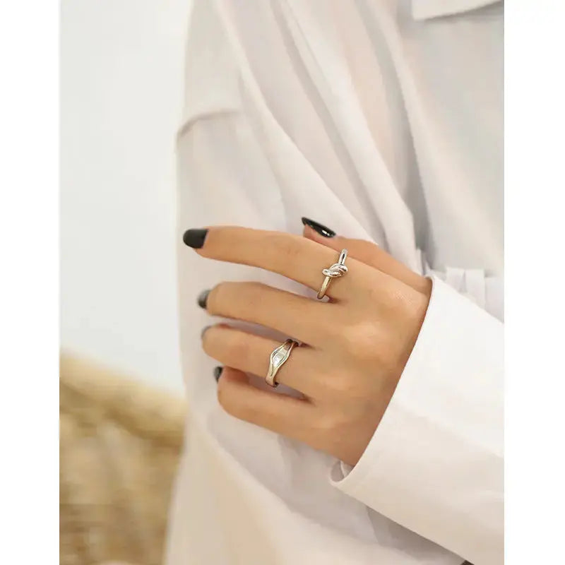 Lovcia Graduation Irregular River 925 Sterling Silver Adjustable Ring-Rings-Yellow Gold-Yellow Gold