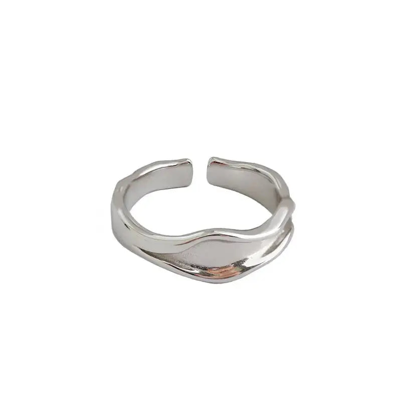 Lovcia Graduation Irregular River 925 Sterling Silver Adjustable Ring-Rings-Yellow Gold-Yellow Gold
