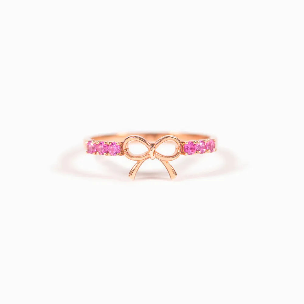 Lovcia Grandeur Collection 925 Sterling Silver Bow Ring for Women - Rose Gold-6- - Buy latest trendy Rings for Women and Girls