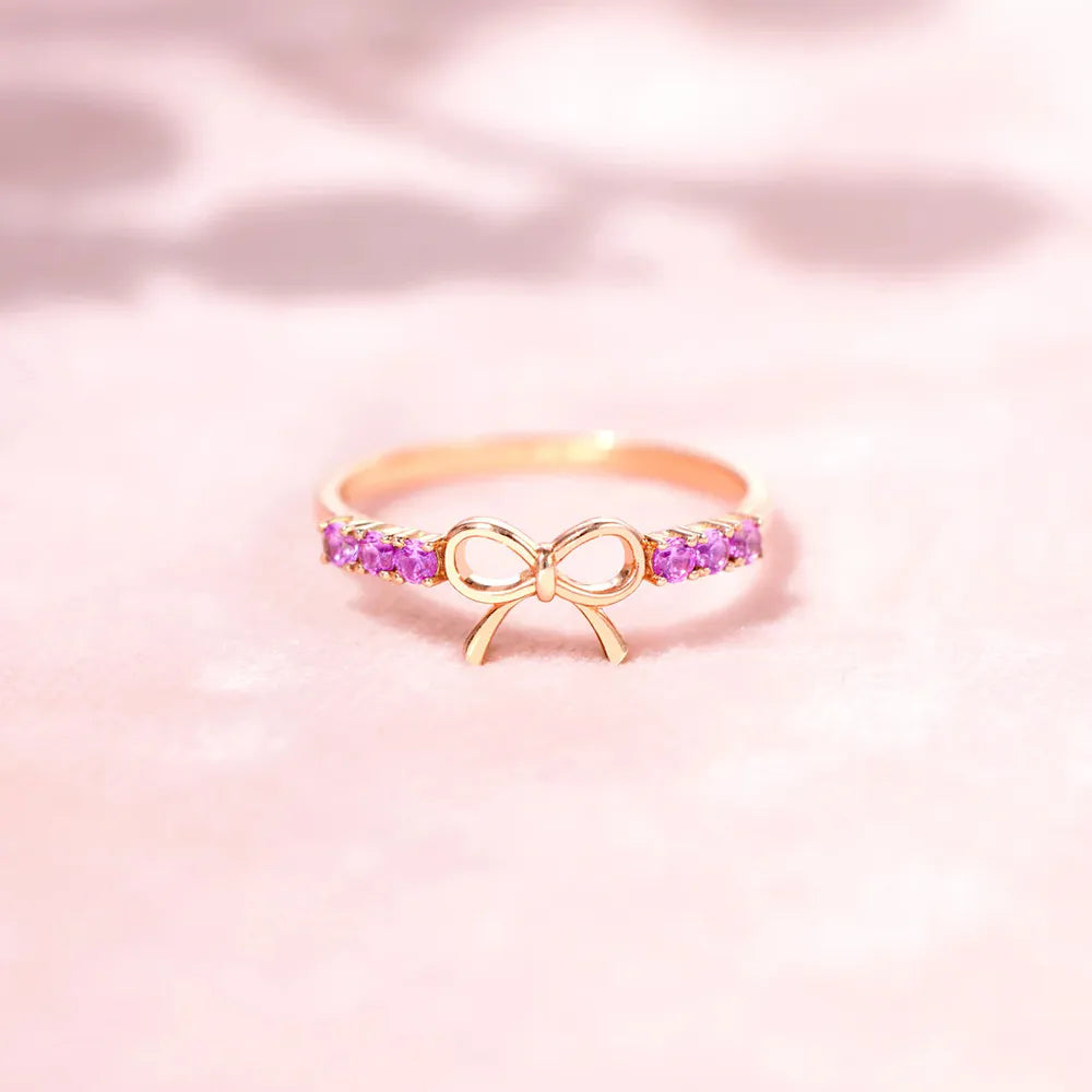 Lovcia Grandeur Collection 925 Sterling Silver Bow Ring for Women - Rose Gold-6- - Buy latest trendy Rings for Women and Girls