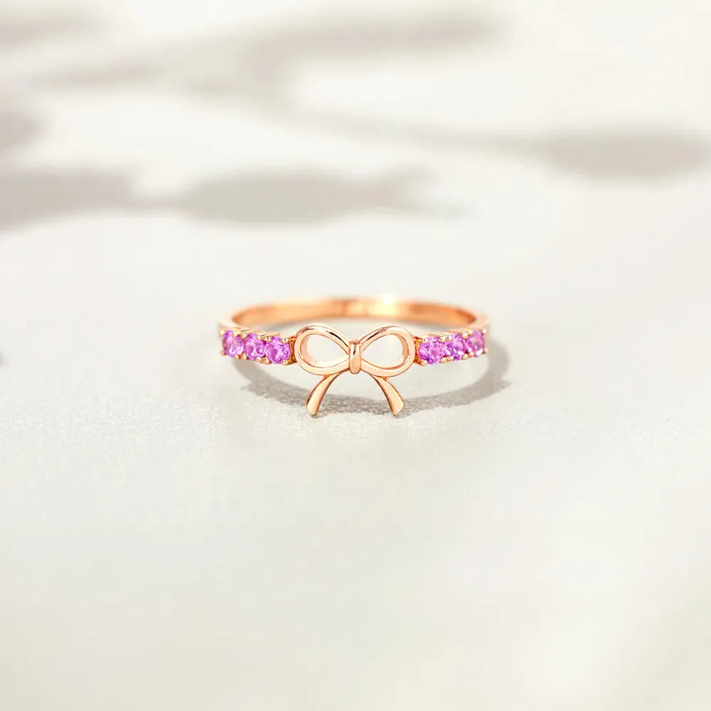 Lovcia Grandeur Collection 925 Sterling Silver Bow Ring for Women - Rose Gold-6- - Buy latest trendy Rings for Women and Girls