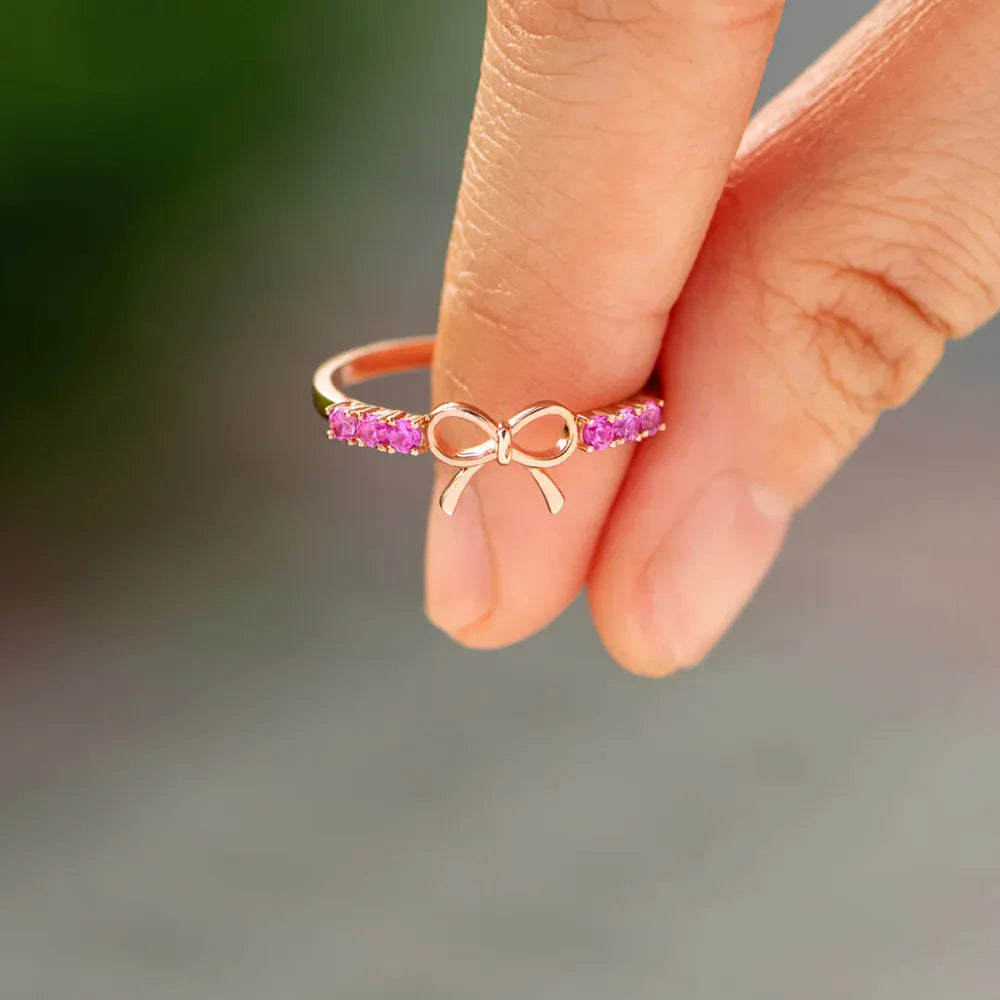 Lovcia Grandeur Collection 925 Sterling Silver Bow Ring for Women - Rose Gold-6- - Buy latest trendy Rings for Women and Girls