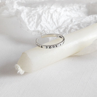 Lovcia Greek Alphabet Sterling Silver Adjustable Ring-Rings-Vintage-Vintage