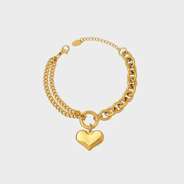 Lovcia Half Chunky Chain Titanium Steel Bracelet-Bracelets-Gold-One Size-Gold