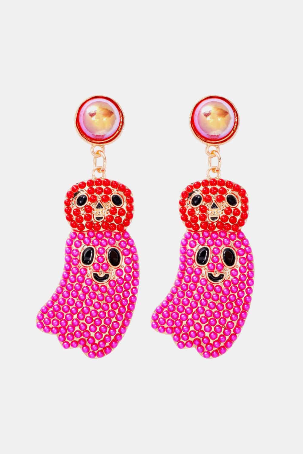 Lovcia Halloween Ghost Shape Dangle Earrings-Earrings-Fuchsia Pink-One Size-Fuchsia Pink