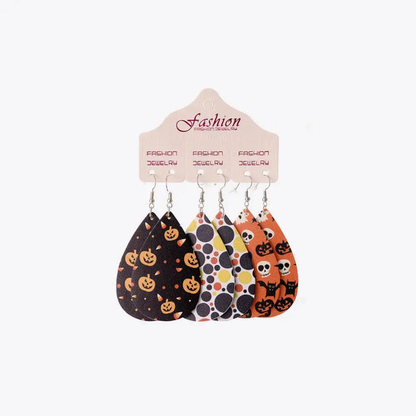 Lovcia Halloween PU Teardrop Earrings Set-Earrings-Style A-One Size-Style A