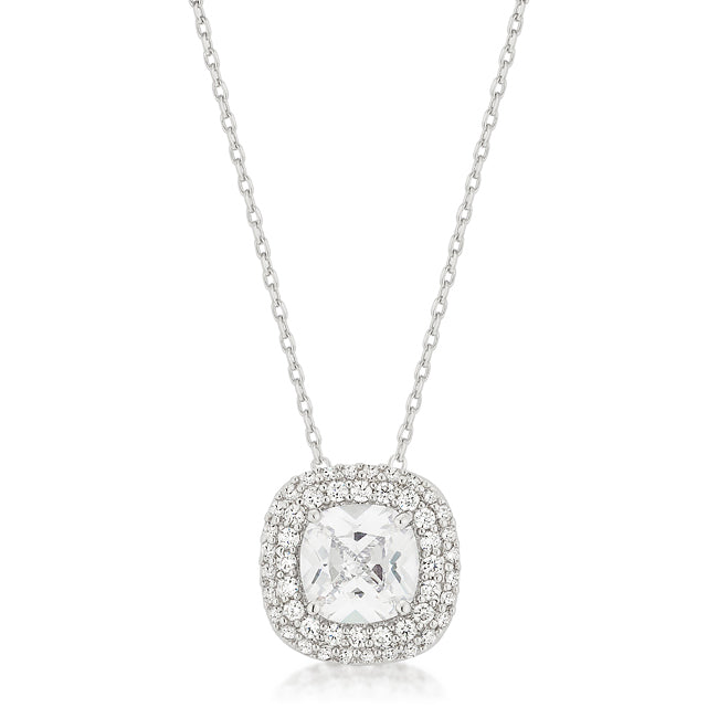 Lovcia Halo Pave Cubic Zirconia Pendant-Pendants-