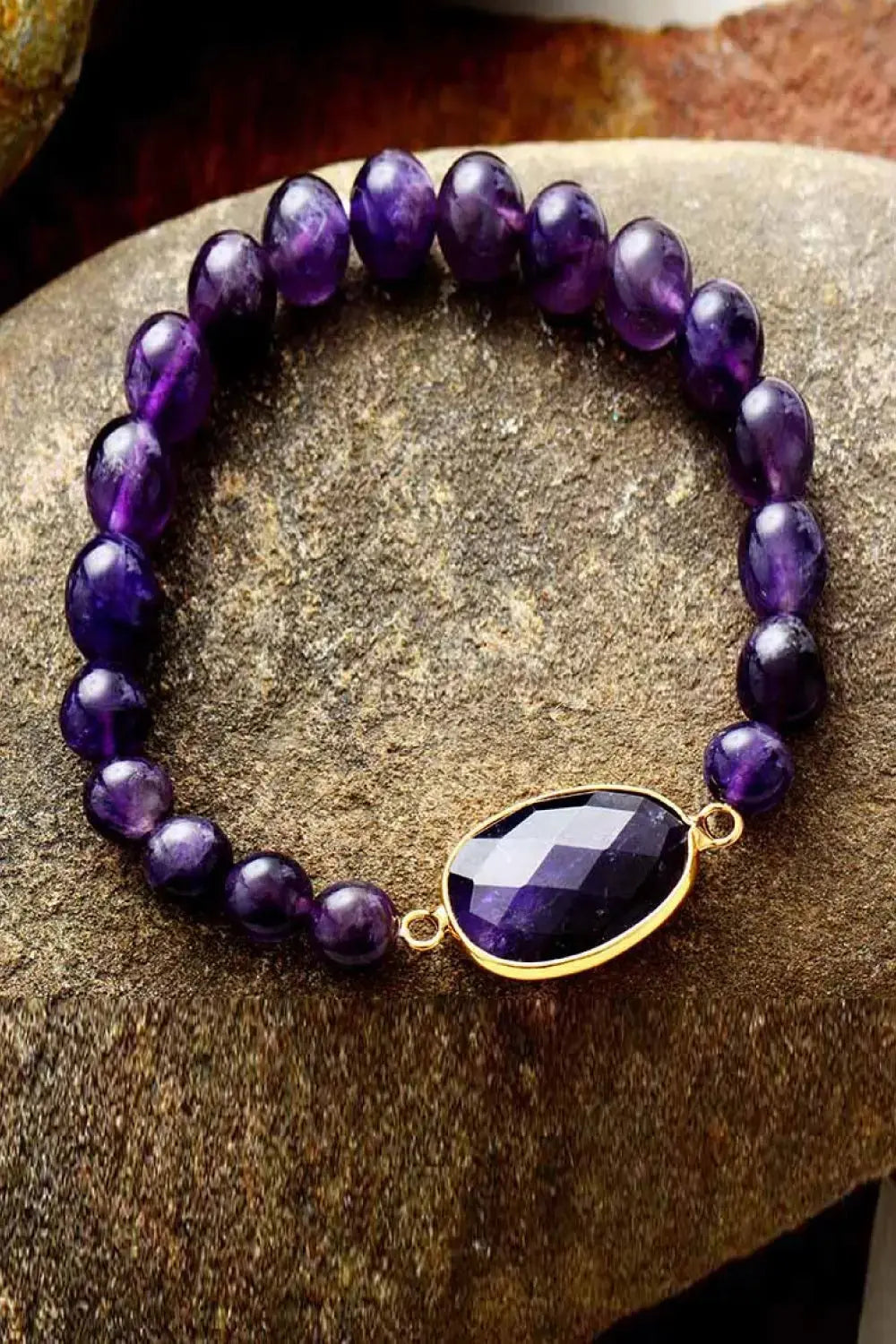 Lovcia Handmade Amethyst Beaded Bracelet-Bracelets-Violet-One Size-Violet