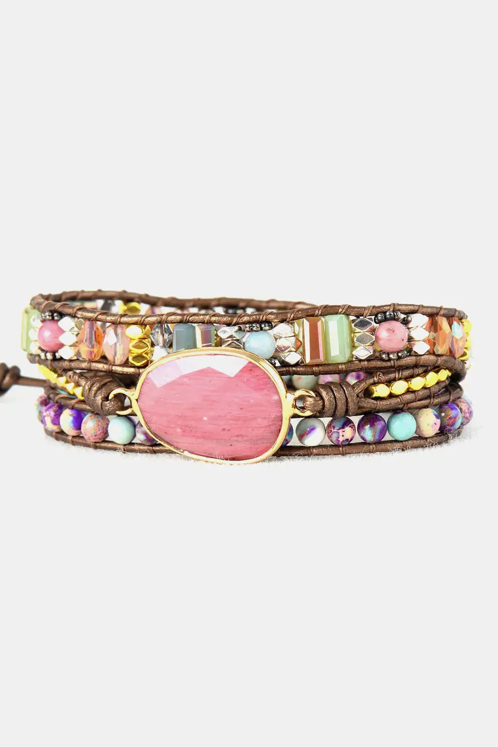 Lovcia Handmade Crystal Beaded Natural Stone Bracelet-Bracelets-Style A-One Size-Style A