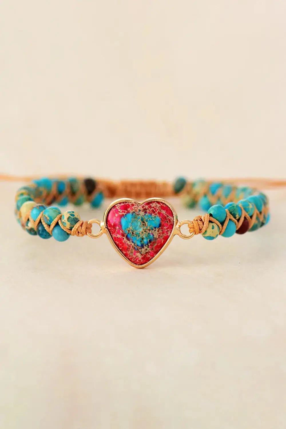 Lovcia Handmade Heart Shape Natural Stone Bracelet-Bracelets-Sky Blue-One Size-Sky Blue