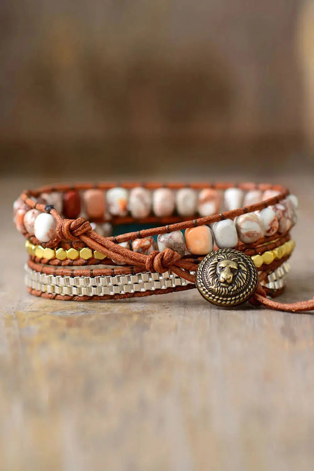 Lovcia Handmade Natural Stone Copper Bracelet-Bracelets-Blue/Gold-One Size-Blue/Gold