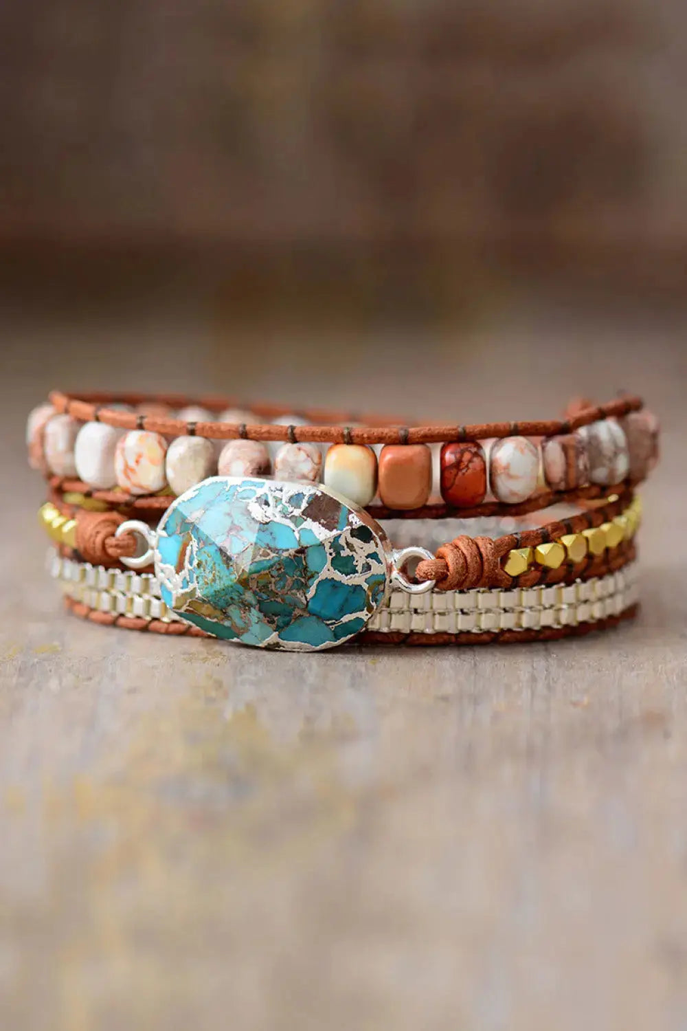 Lovcia Handmade Natural Stone Copper Bracelet-Bracelets-Blue/Silver-One Size-Blue/Silver