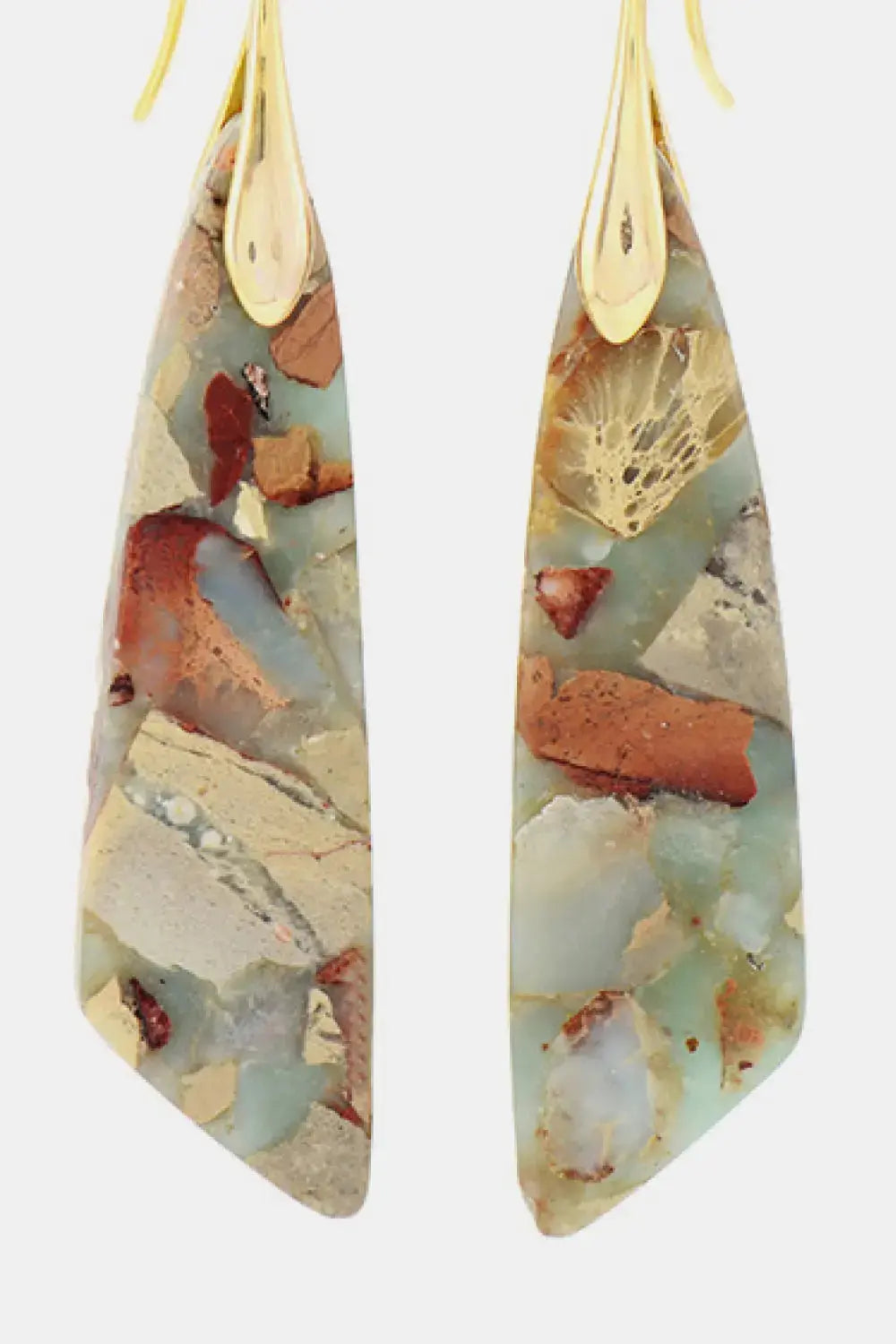 Lovcia Handmade Natural Stone Dangle Earrings-Earrings-Gold-One Size-Gold