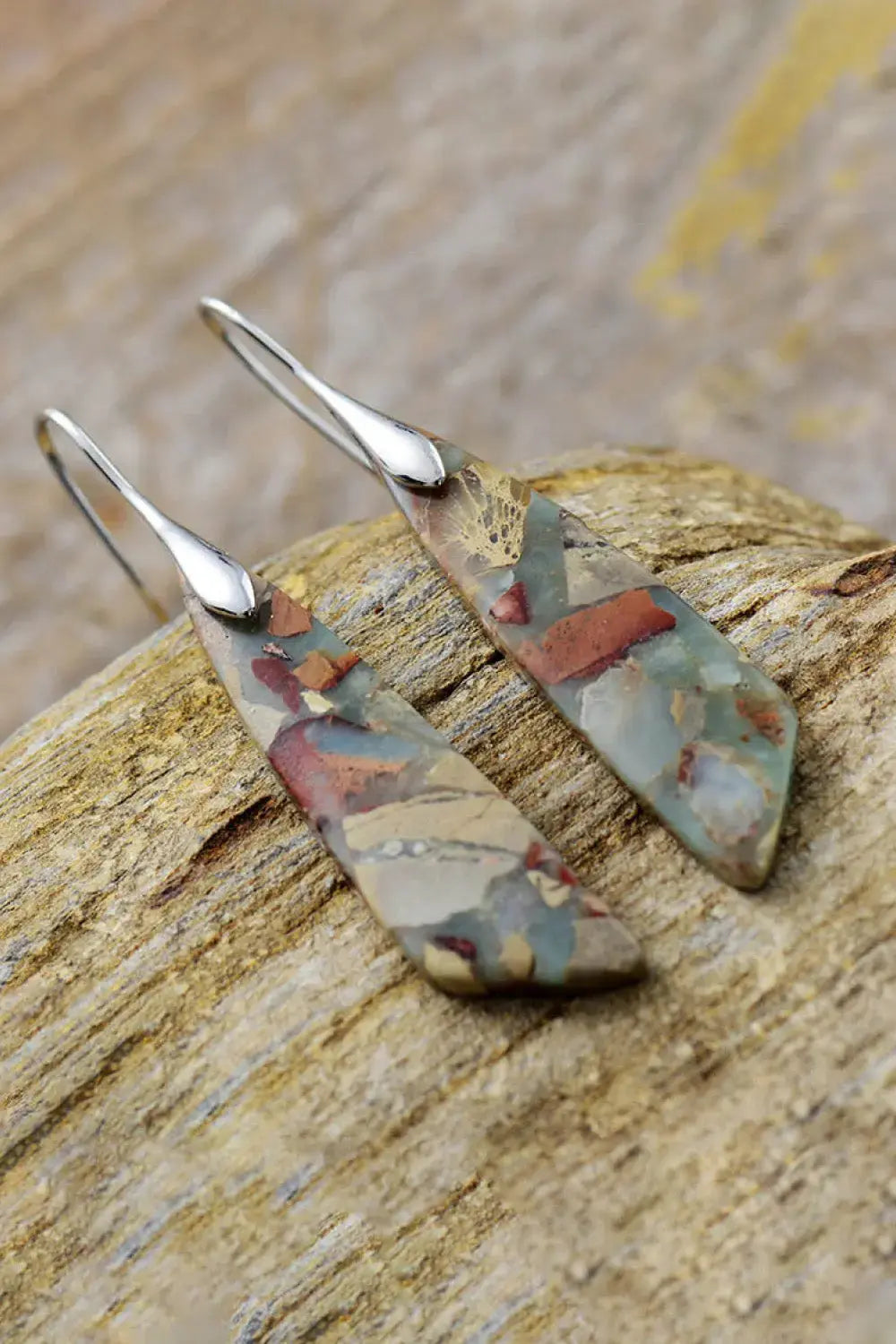 Lovcia Handmade Natural Stone Dangle Earrings-Earrings-Gold-One Size-Gold