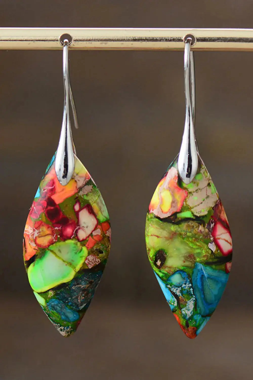 Lovcia Handmade Natural Stone Dangle Earrings-Earrings-Multicolor-One Size-Multicolor