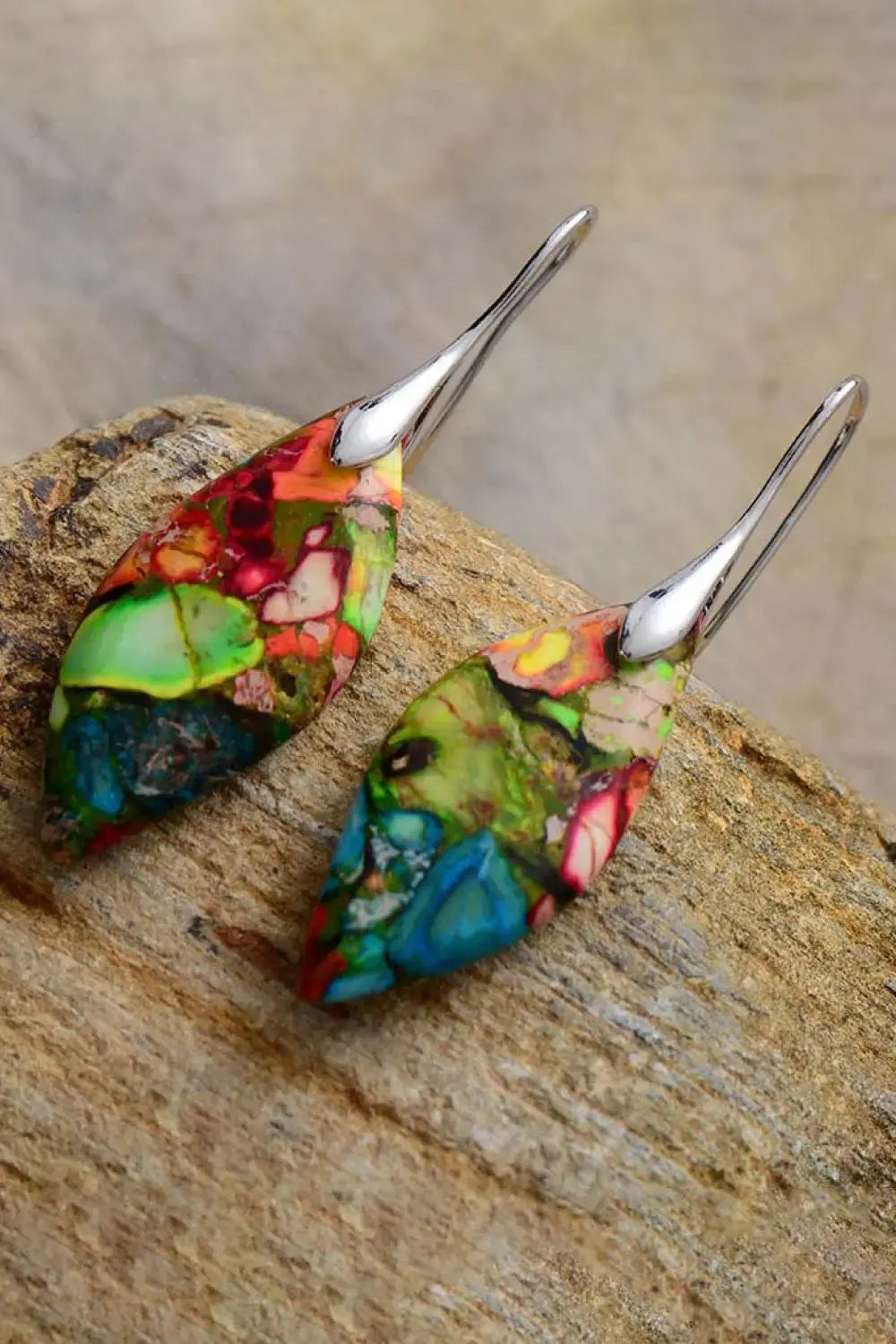 Lovcia Handmade Natural Stone Dangle Earrings-Earrings-Multicolor-One Size-Multicolor