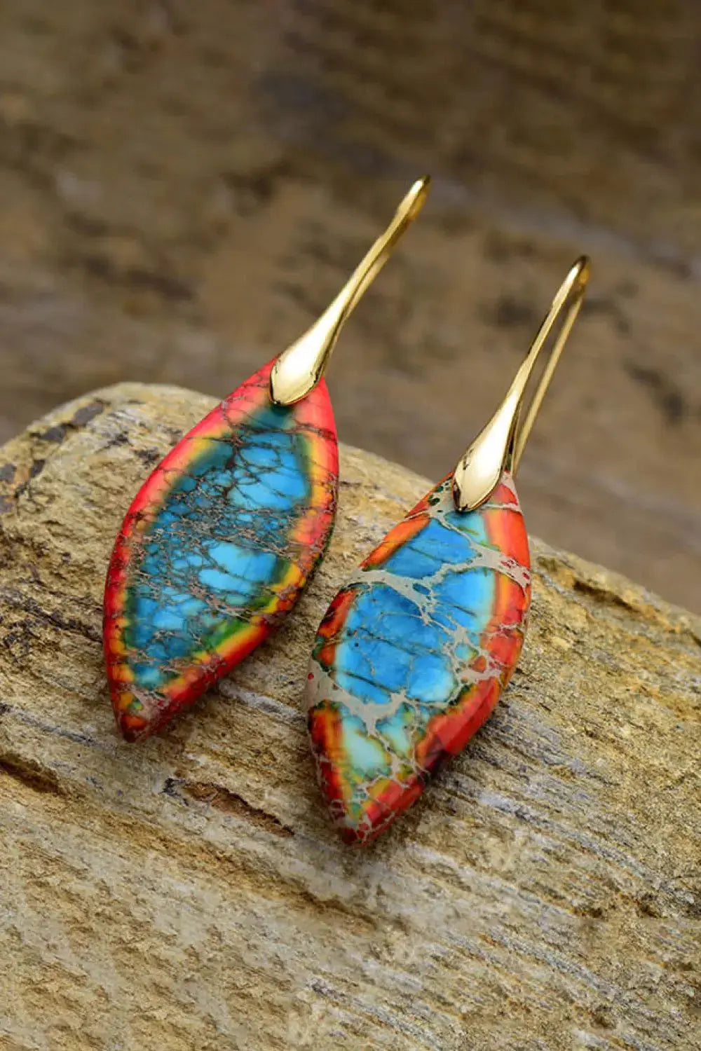 Lovcia Handmade Natural Stone Dangle Earrings-Earrings-Multicolor-One Size-Multicolor