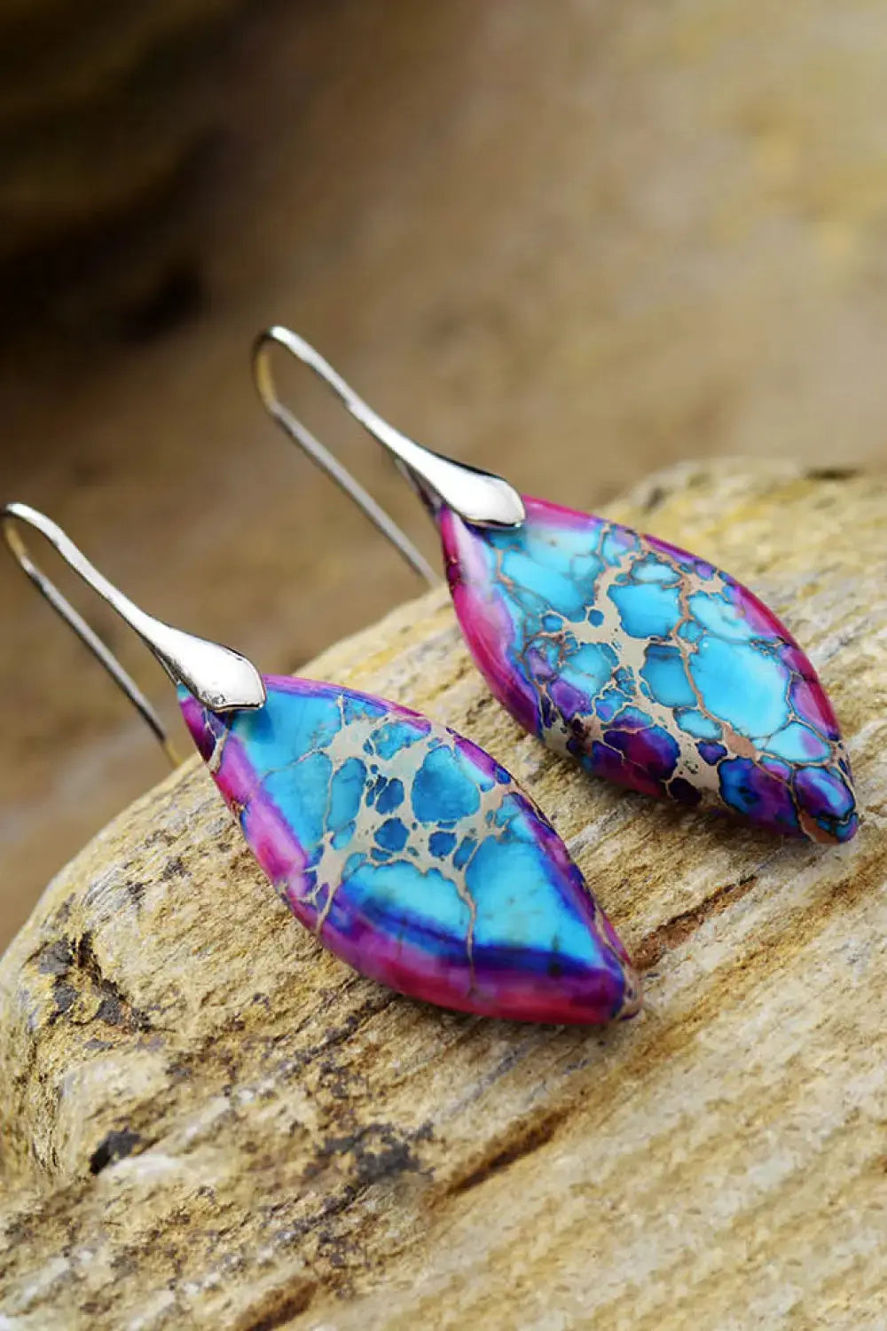 Lovcia Handmade Natural Stone Dangle Earrings-Earrings-Multicolor-One Size-Multicolor