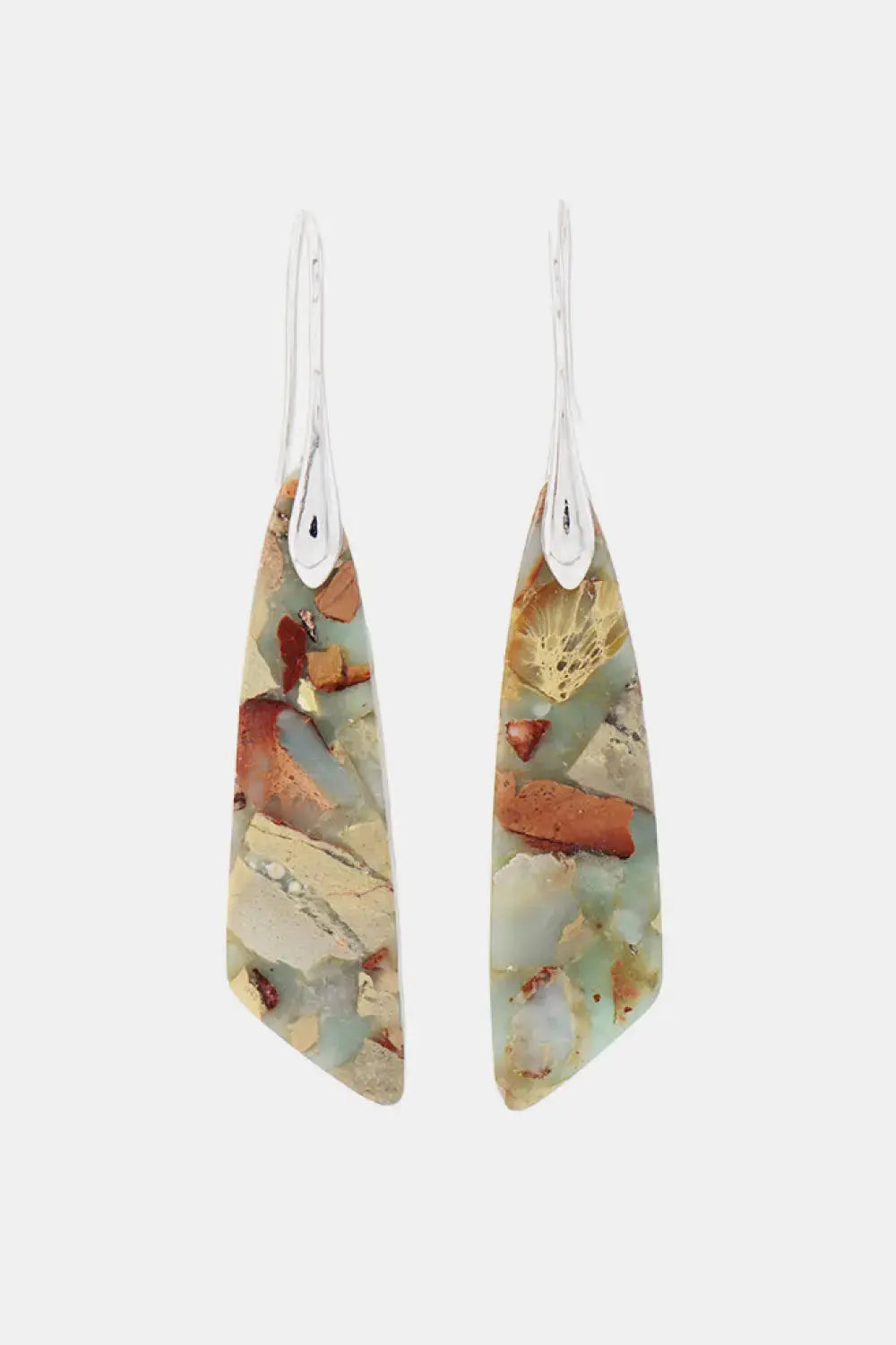 Lovcia Handmade Natural Stone Dangle Earrings-Earrings-Silver-One Size-Silver