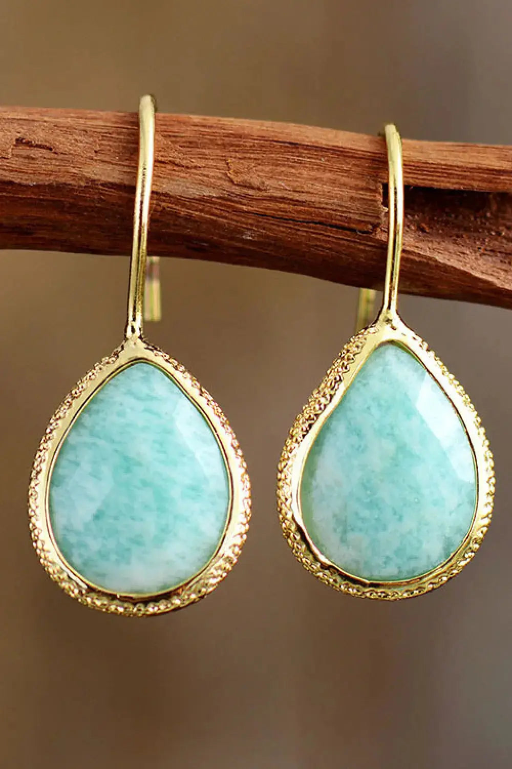 Lovcia Handmade Natural Stone Teardrop Earrings-Earrings-Mint Blue-One Size-Mint Blue