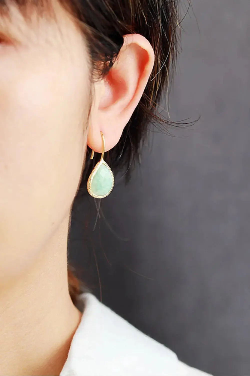 Lovcia Handmade Natural Stone Teardrop Earrings-Earrings-Mint Blue-One Size-Mint Blue