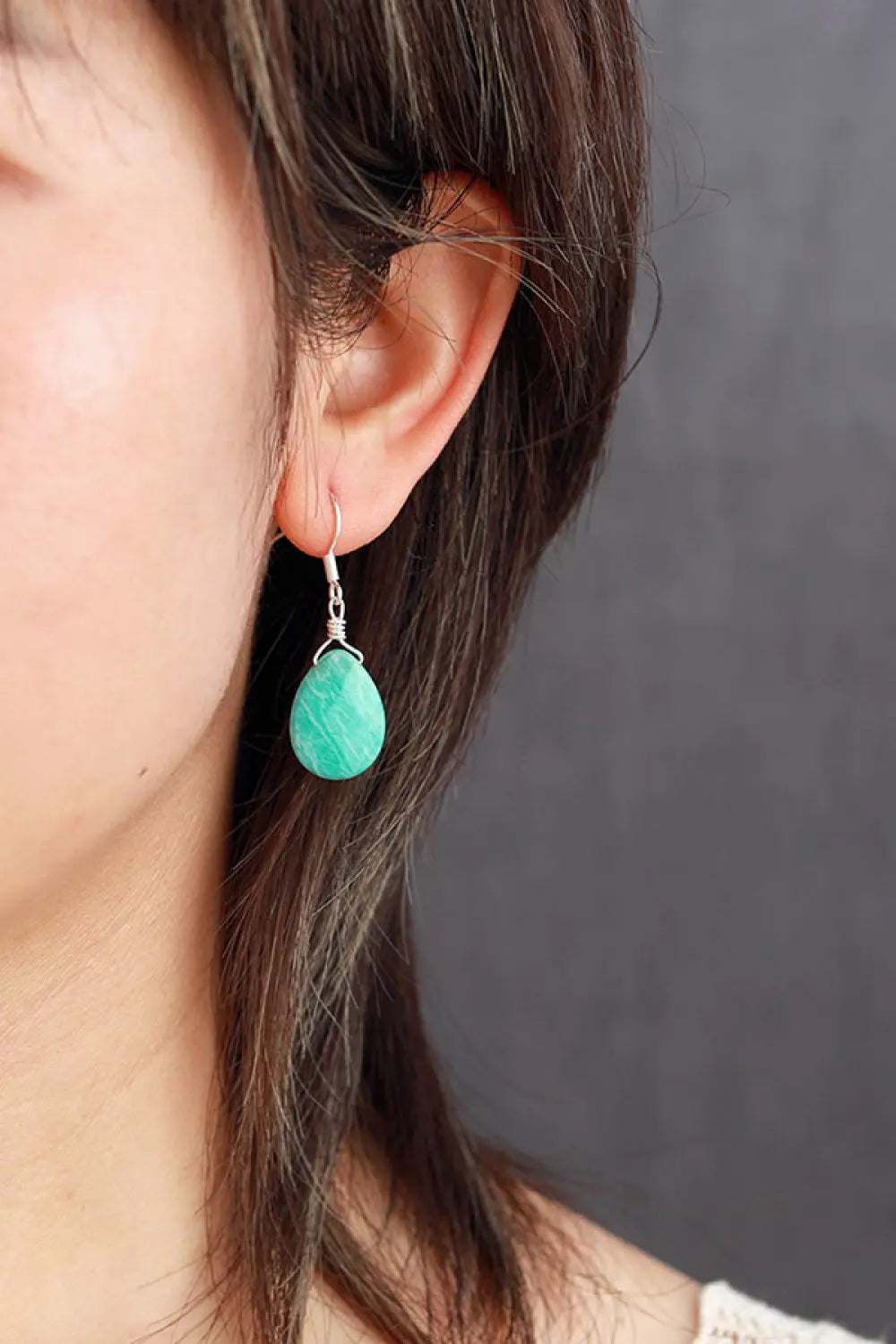Lovcia Handmade Natural Stone Teardrop Earrings-Earrings-Sky Blue-One Size-Sky Blue