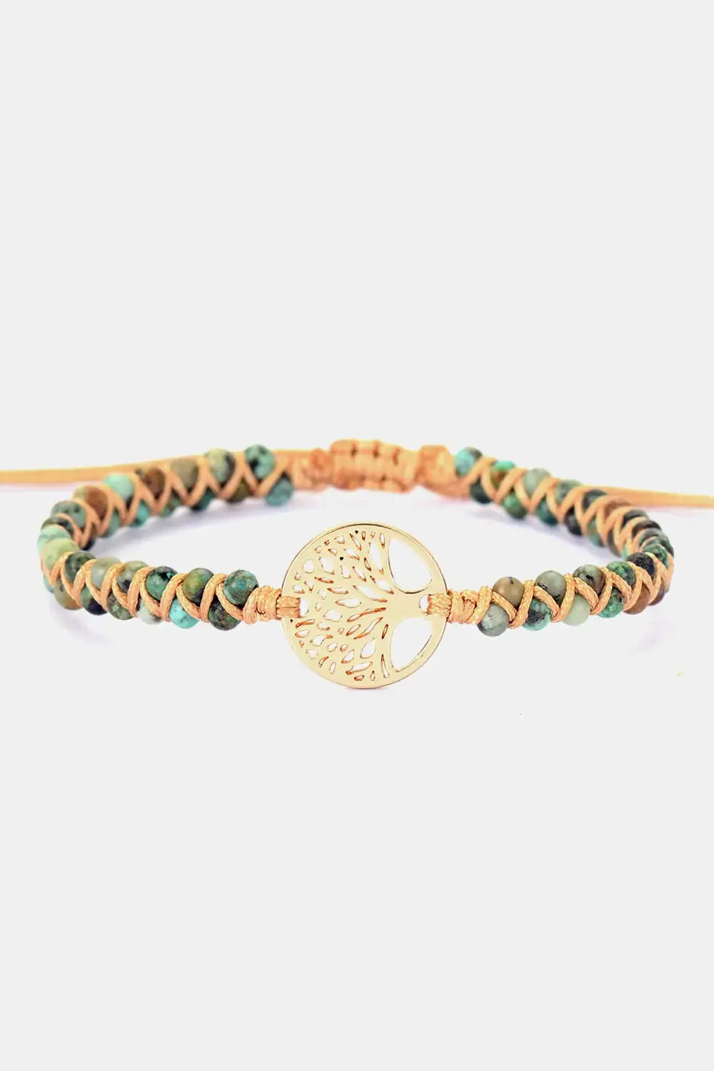 Lovcia Handmade Tree Shape Beaded Copper Bracelet-Bracelets-Gold-One Size-Gold