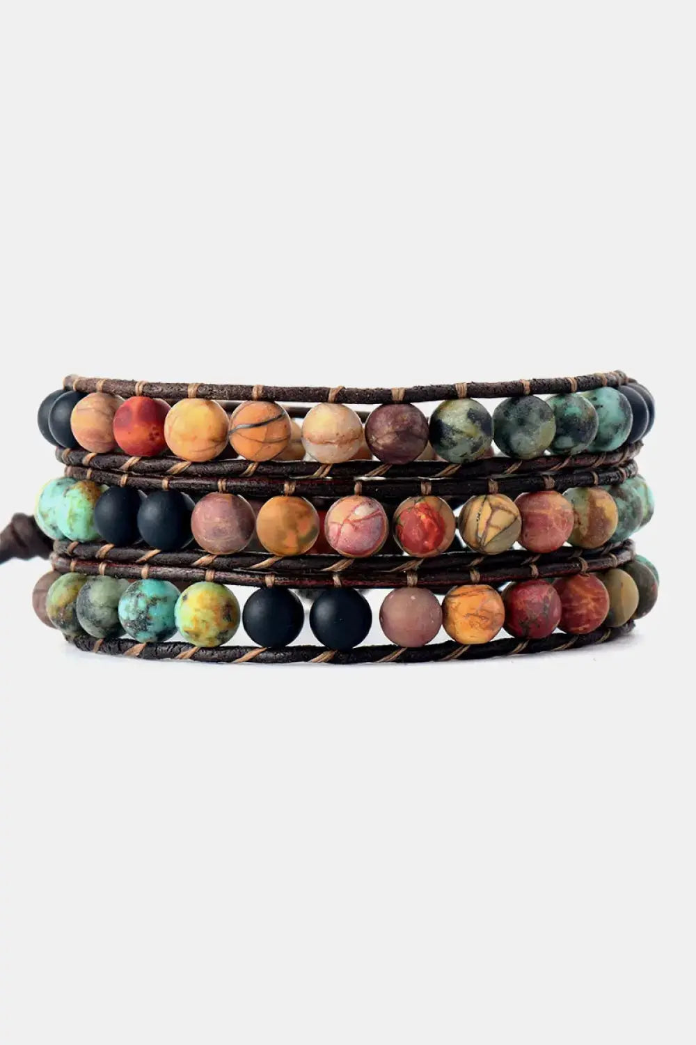 Lovcia Handmade Triple Layer Beaded Agate Bracelet-Bracelets-Multicolor-One Size-Multicolor
