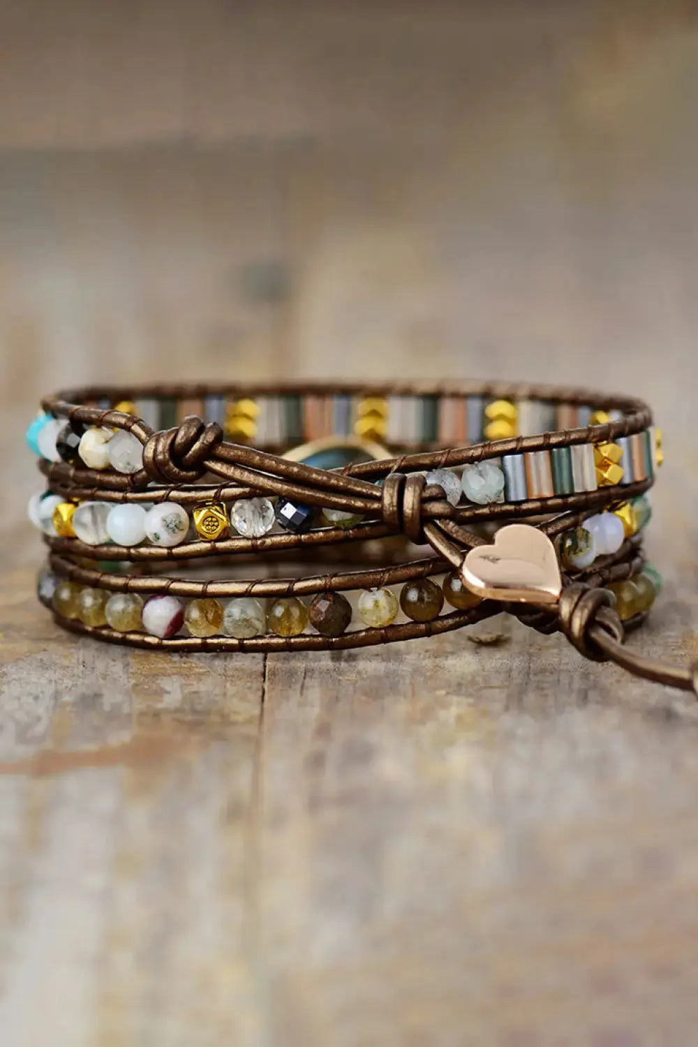 Lovcia Handmade Triple Layer Beaded Bracelet-Bracelets-Coffee Brown-One Size-Coffee Brown