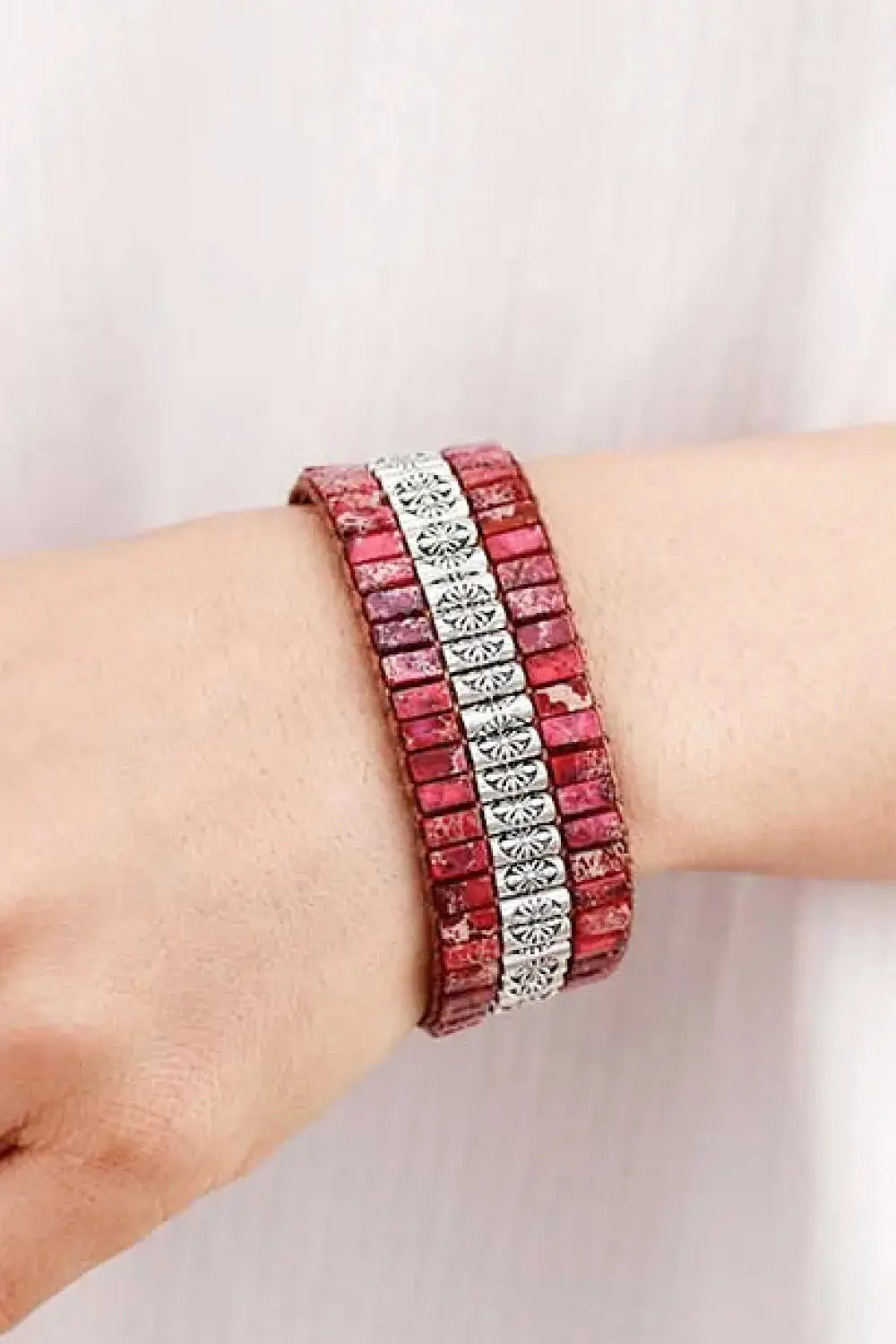 Lovcia Handmade Triple Layer Natural Stone Bracelet-Bracelets-Turquoise-One Size-Turquoise